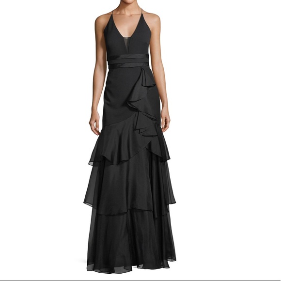 Aidan Mattox sleeveless tiered chiffon gown - Picture 1 of 2